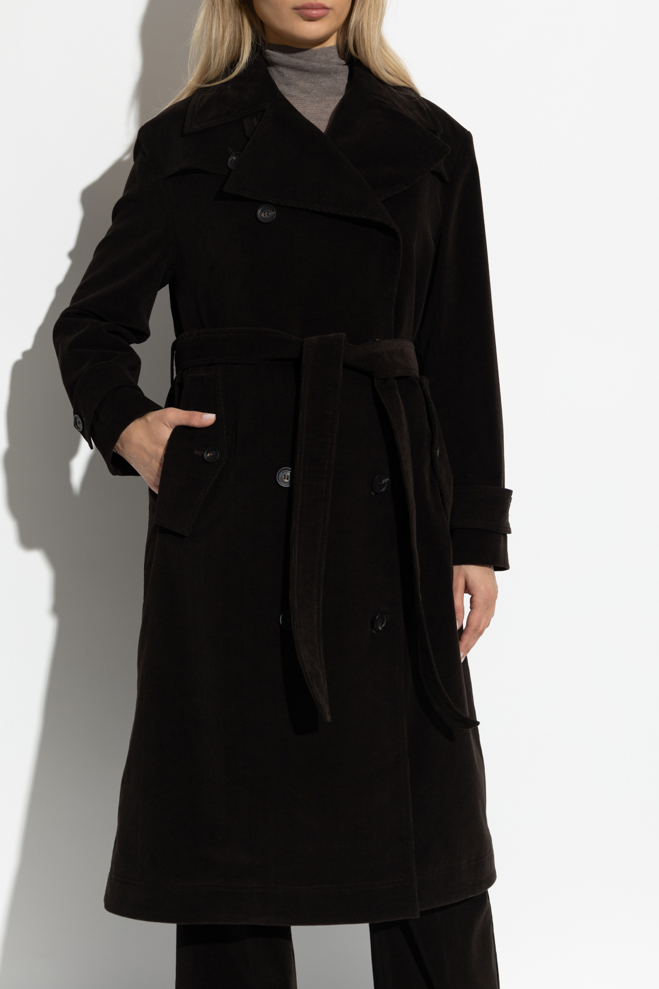 Brown Corduroy trench coat FERRAGAMO - Vitkac AS